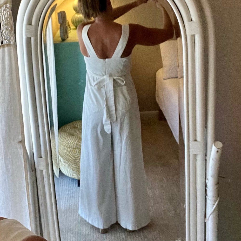 White jumpsuit by CHINO/Anthropologie. Excellent used condition. 4petite